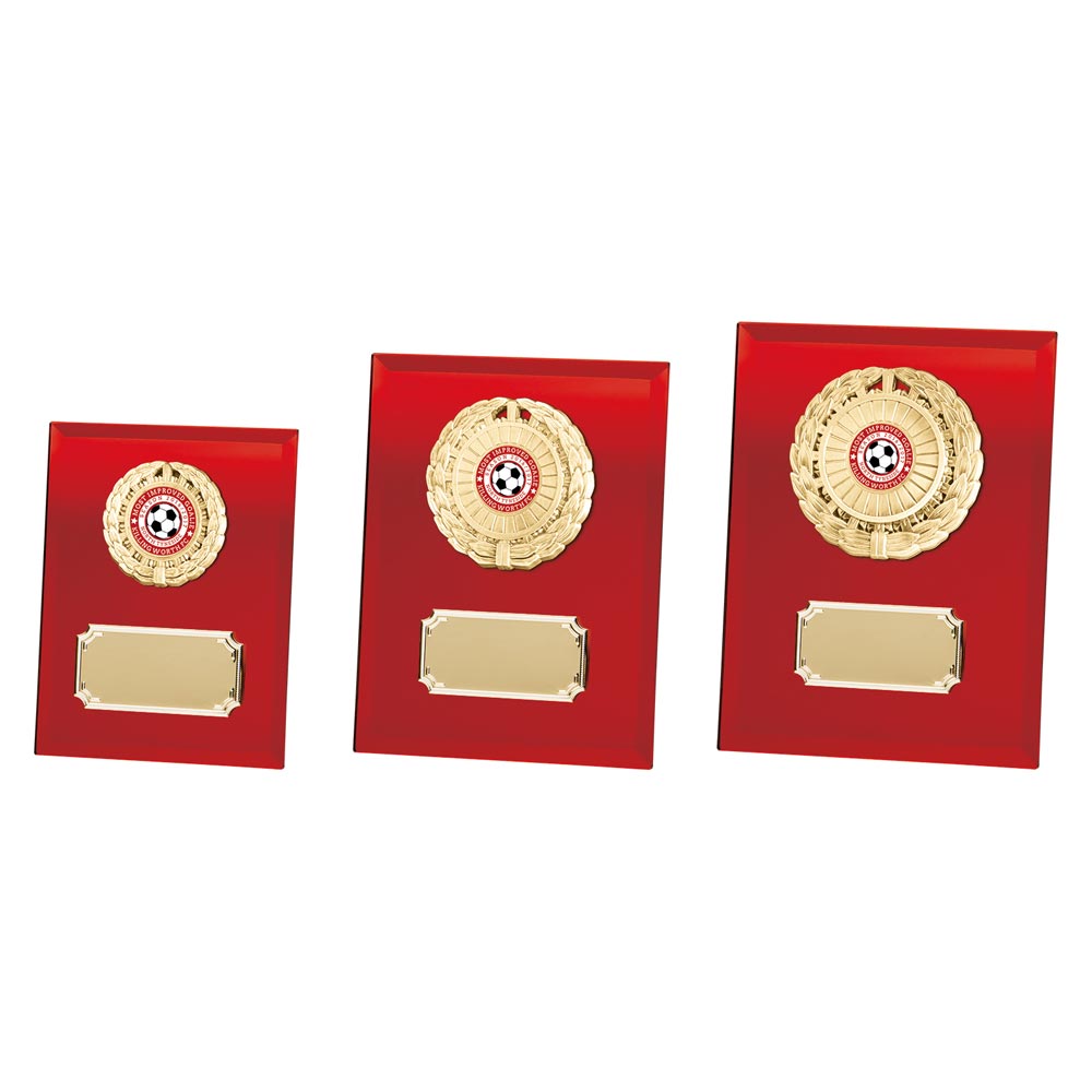 Mirage Multisport Award Mirror Glass Plaque Red