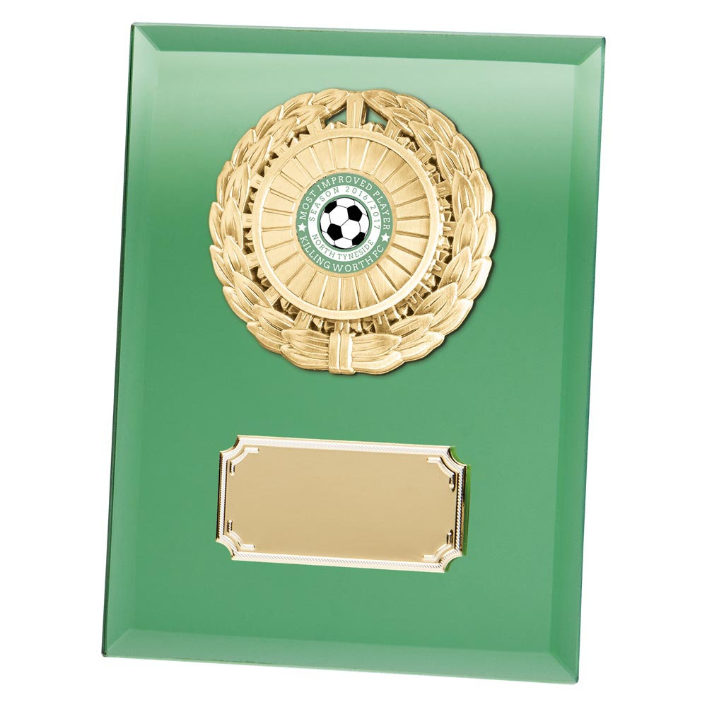 Mirage Multisport Award Mirror Glass Plaque Green