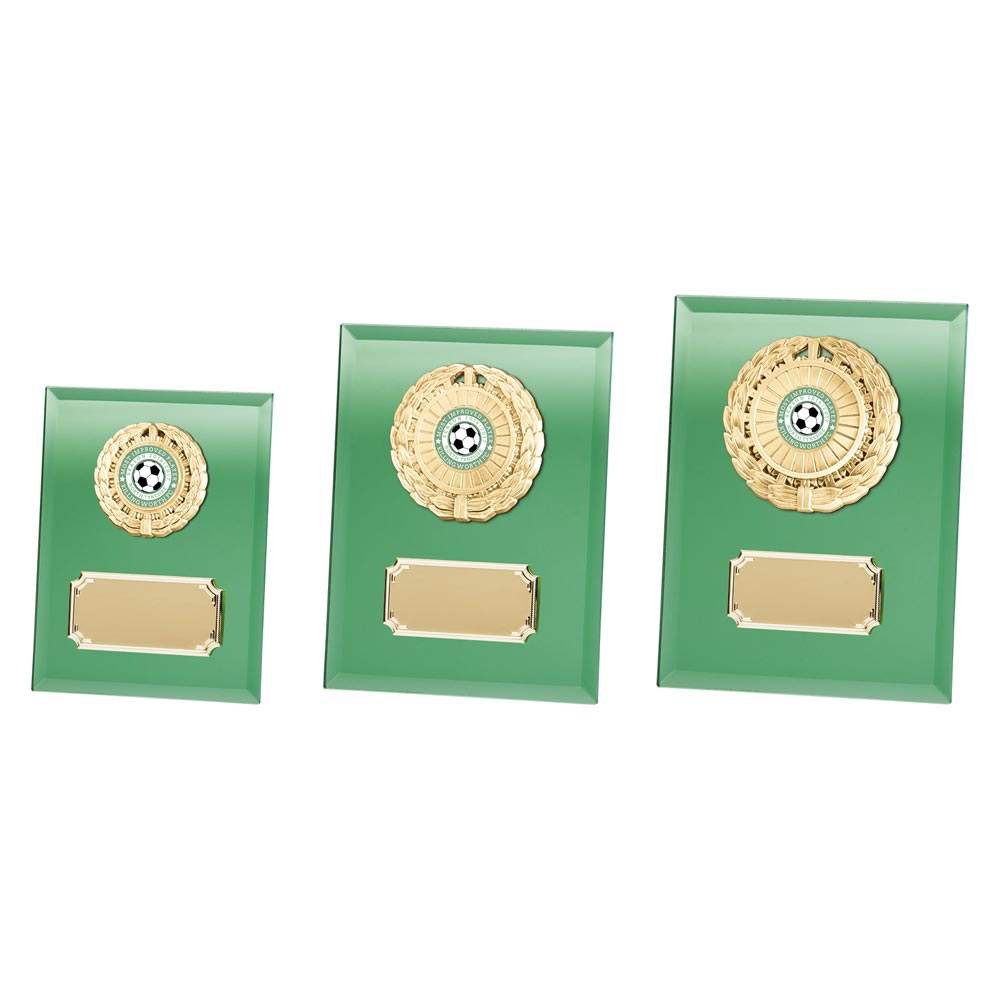 Mirage Multisport Award Mirror Glass Plaque Green