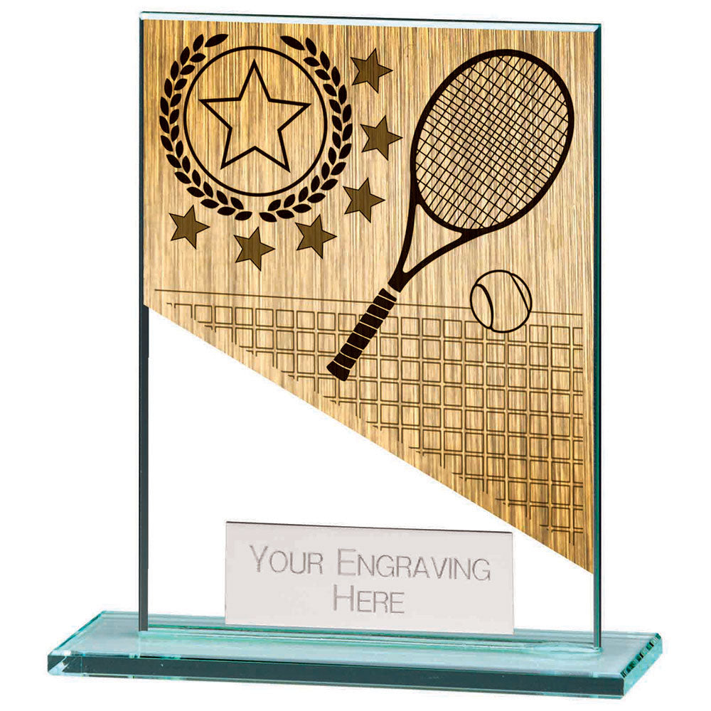 Mustang Tennis Jade Glass Trophy Award