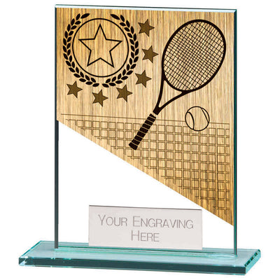 Mustang Tennis Jade Glass Trophy Award