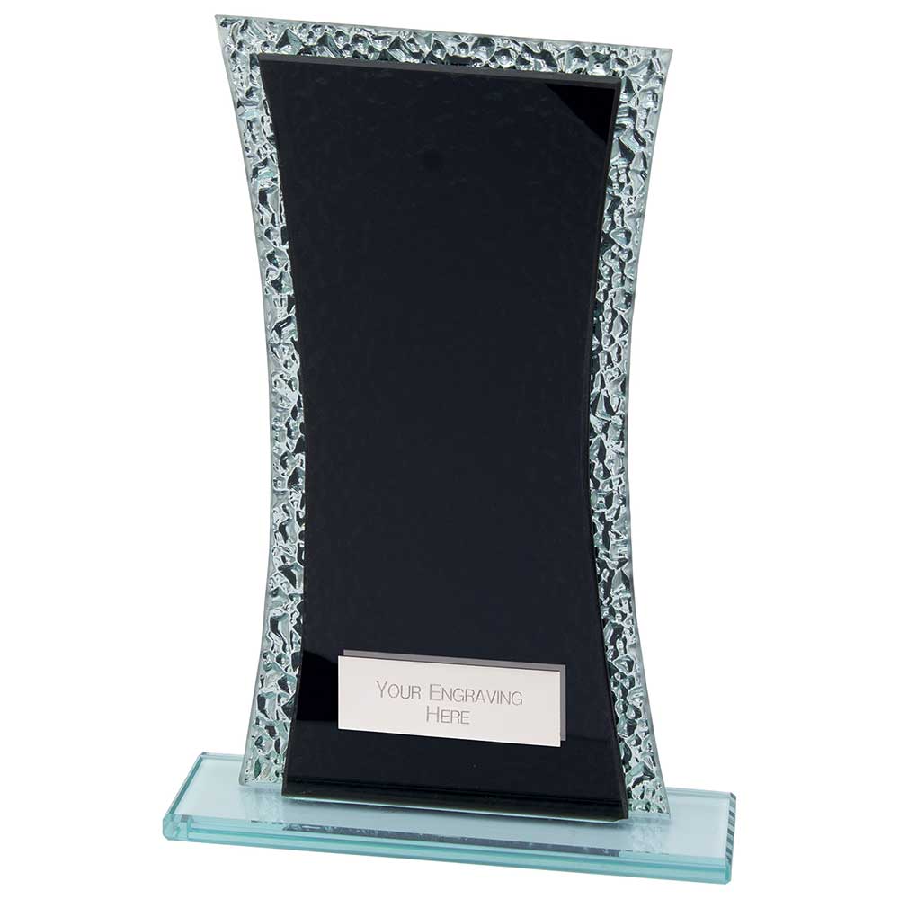Eternal Glass Award Trophy Black Cracked Silver