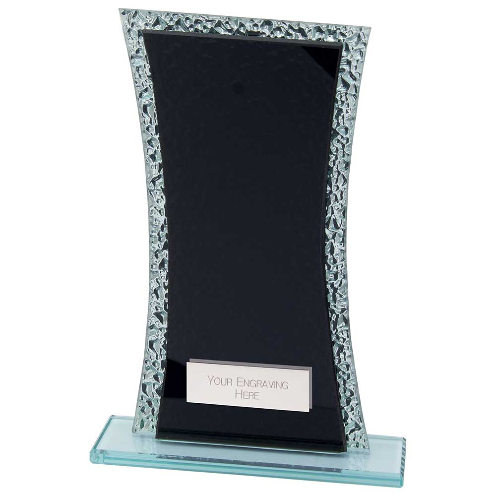 Eternal Glass Award Trophy Black Cracked Silver