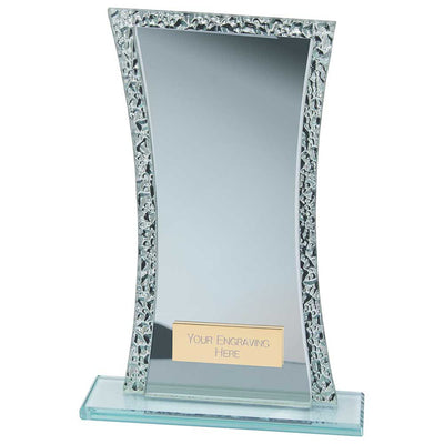 Eternal Glass Award Trophy Blue Cracked Silver