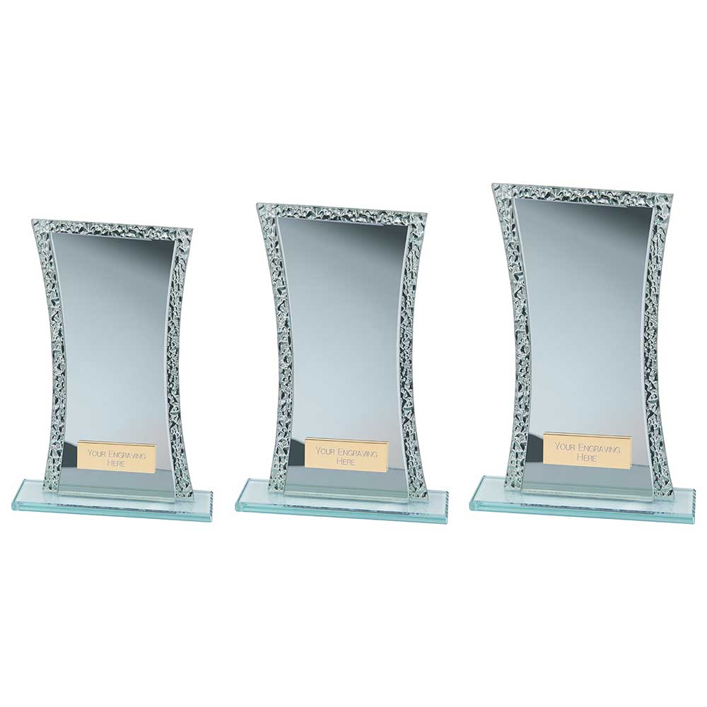 Eternal Glass Award Trophy Blue Cracked Silver