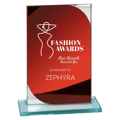 Seismic Multisport Mirror Glass Award Trophy Red Silver