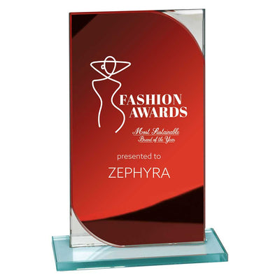 Seismic Multisport Mirror Glass Award Trophy Red Silver