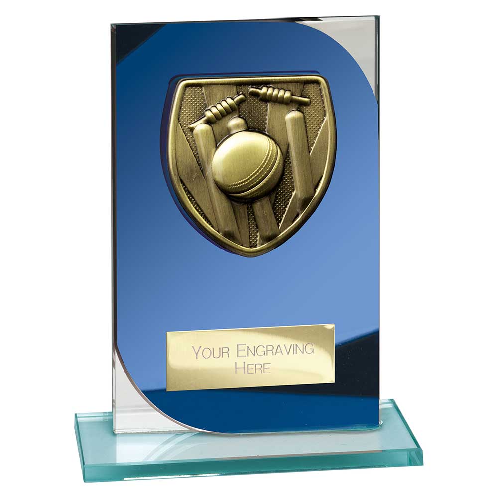 Seismic Cobra Cricket Trophy Award Blue And Silver