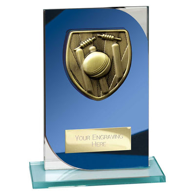 Seismic Cobra Cricket Trophy Award Blue And Silver