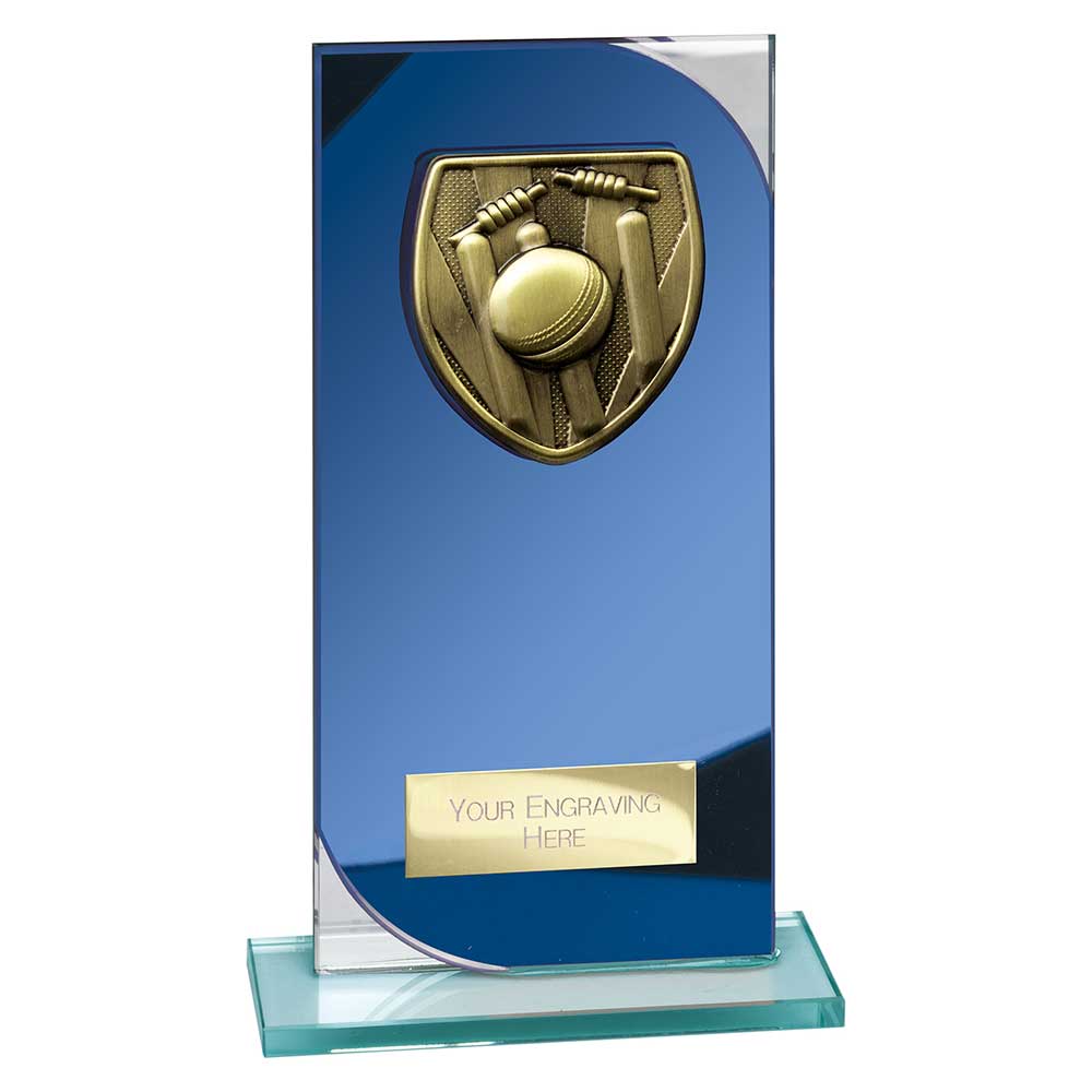 Seismic Cobra Cricket Trophy Award Blue And Silver