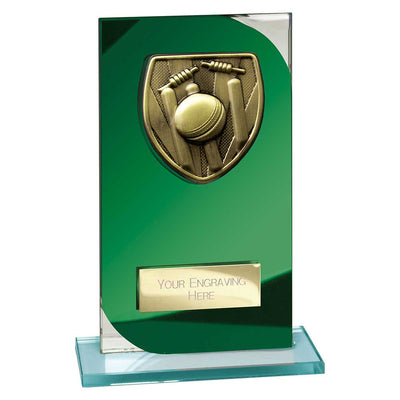 Seismic Cobra Cricket Trophy Award Green And Silver
