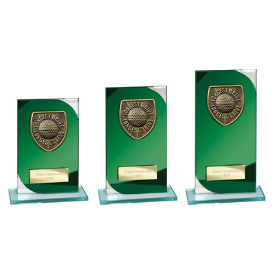 Seismic Cobra Golf Longest Drive Crystal Award Green And Silver