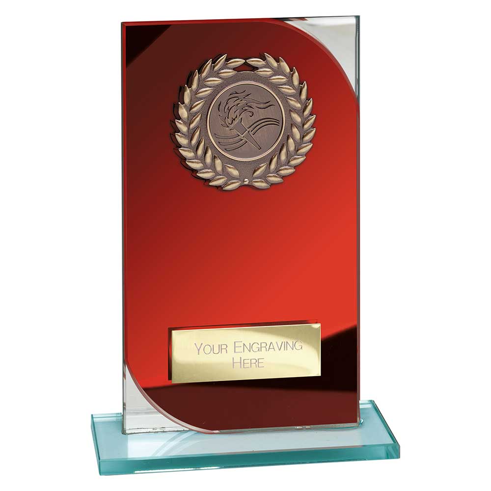 Seismic Multisport Award Glass Trophy Red Silver