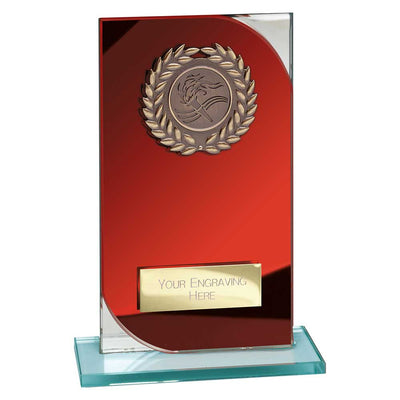 Seismic Multisport Award Glass Trophy Red Silver