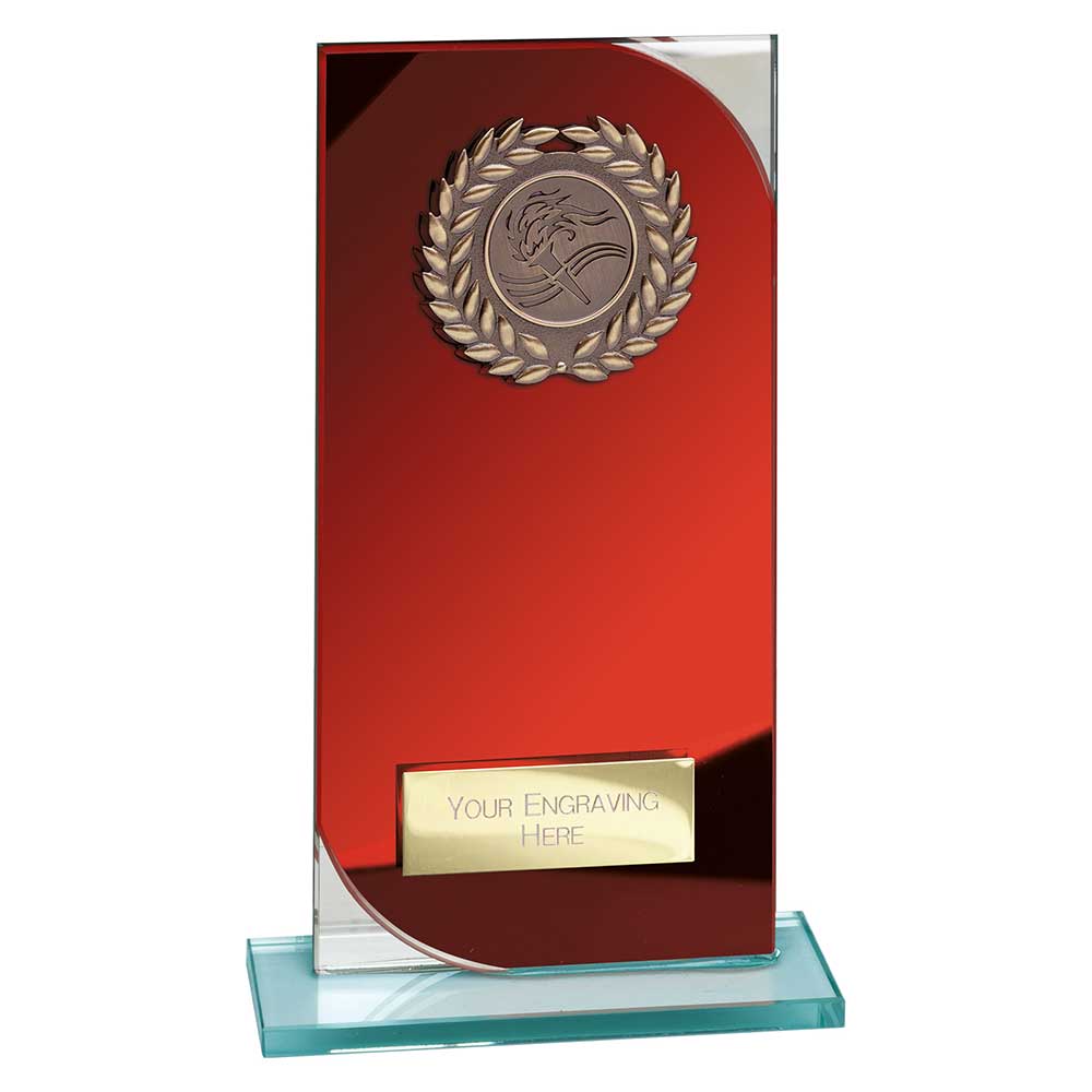 Seismic Multisport Award Glass Trophy Red Silver