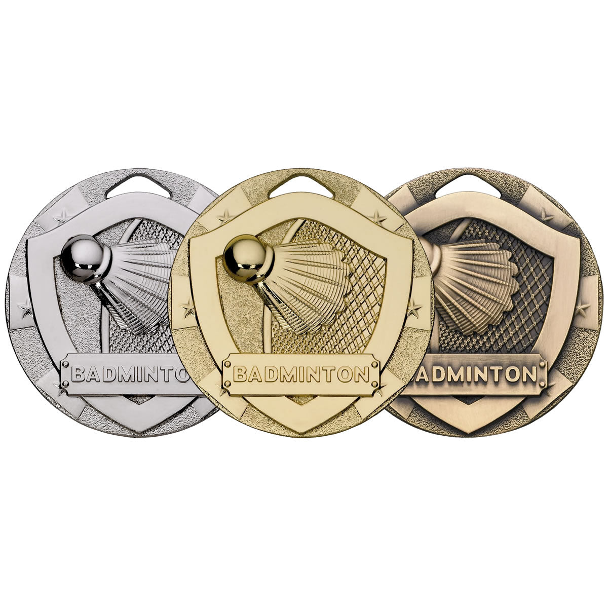 Badminton Mini Shield Medal - 50mm