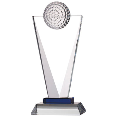 Glass Golf Trophy with 3D Golf Ball
