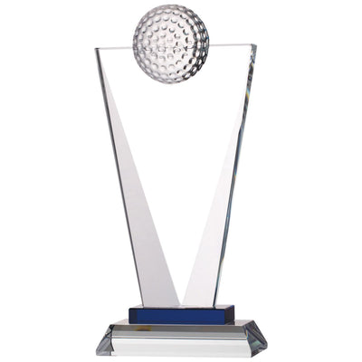 Glass Golf Trophy with 3D Golf Ball