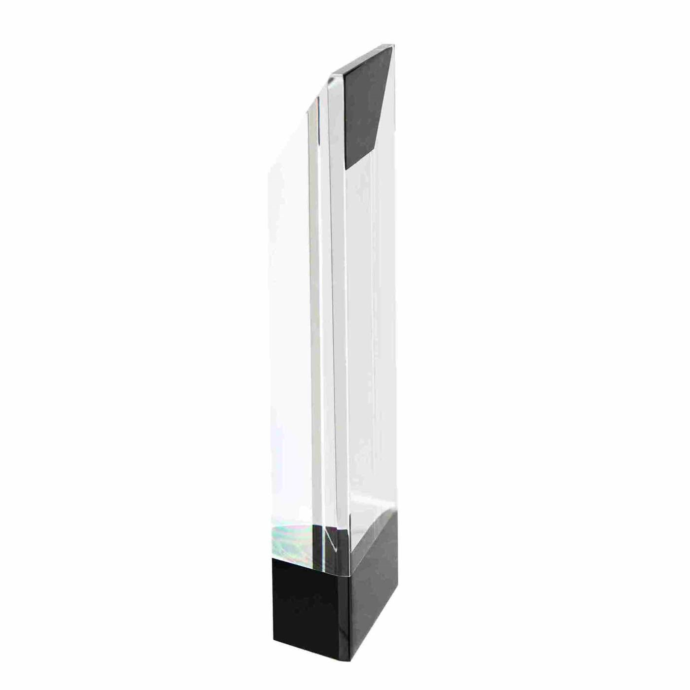 Clear & Black  Flat Crystal Award Trophy