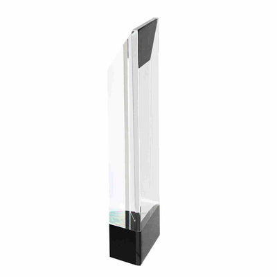Clear & Black  Flat Crystal Award Trophy
