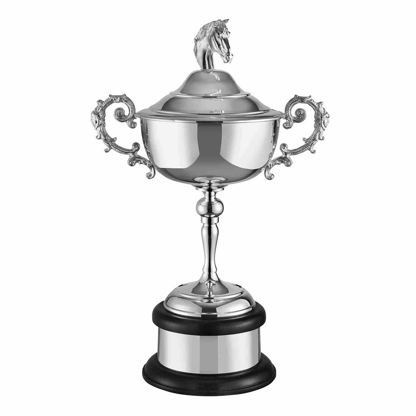 Swatkins The Stakes Cup Horses Head Trophy Equestrian Award- Silver Plated