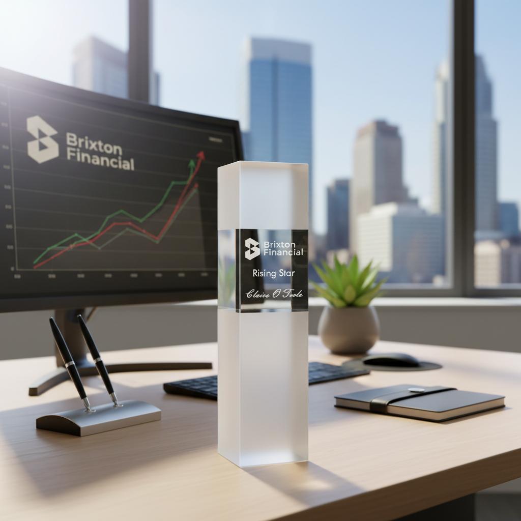 Excel Optical Crystal Square Column Award | North East Trophies