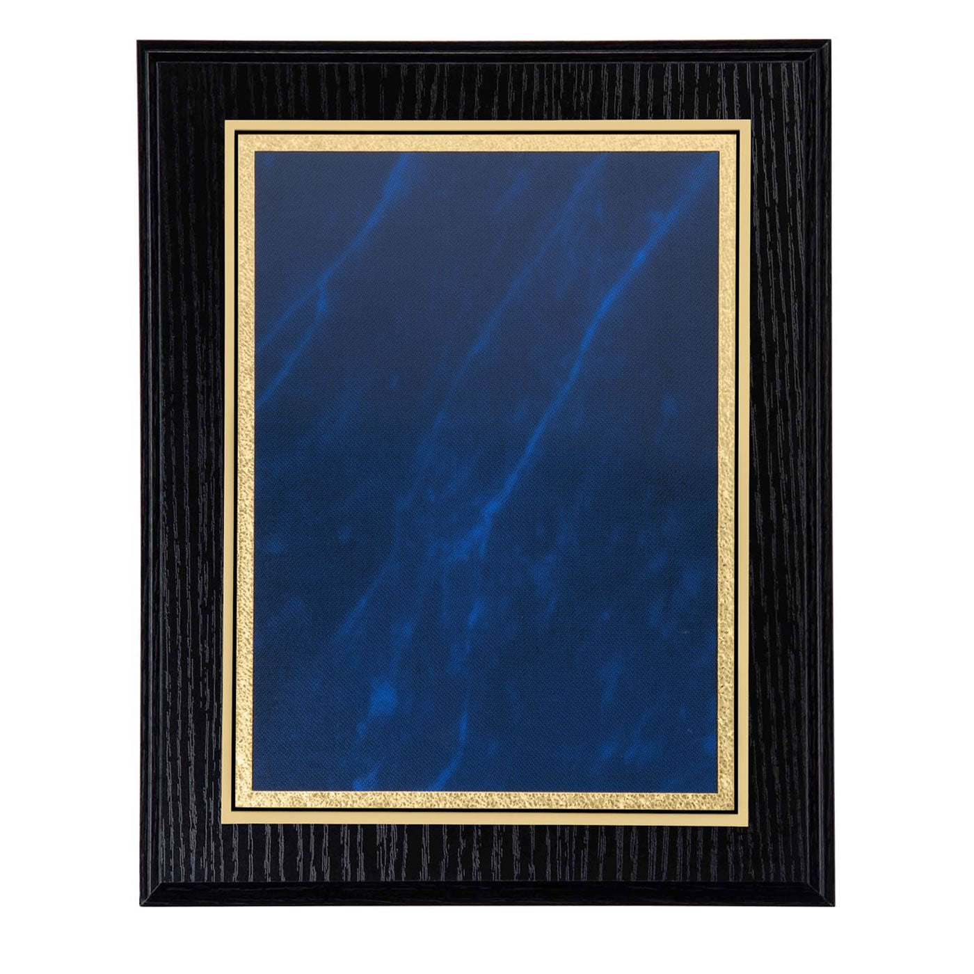Black Ash Finish Plaque - Blue Marble Front