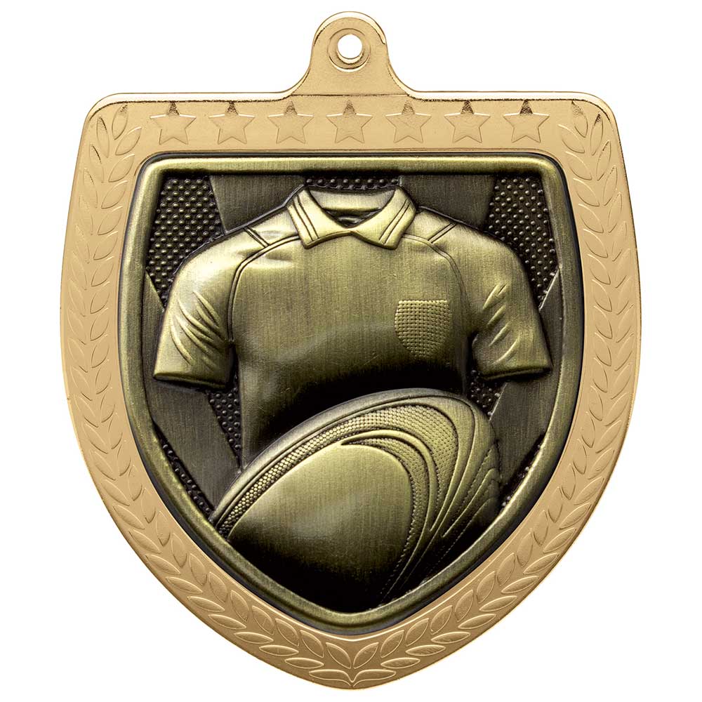 Cobra Rugby Shirt Ball Shield Medal 7.5cm