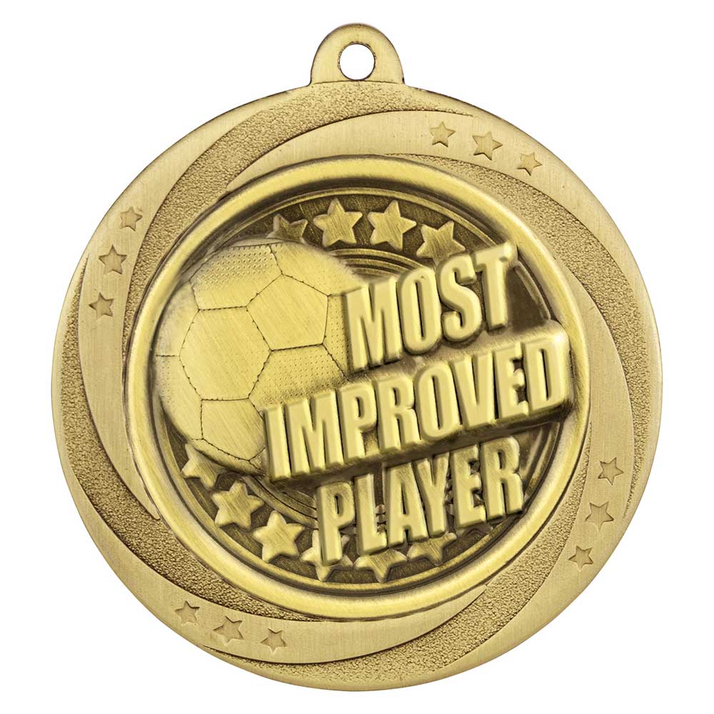 Superstar Most Improved Player Football Medal 6cm