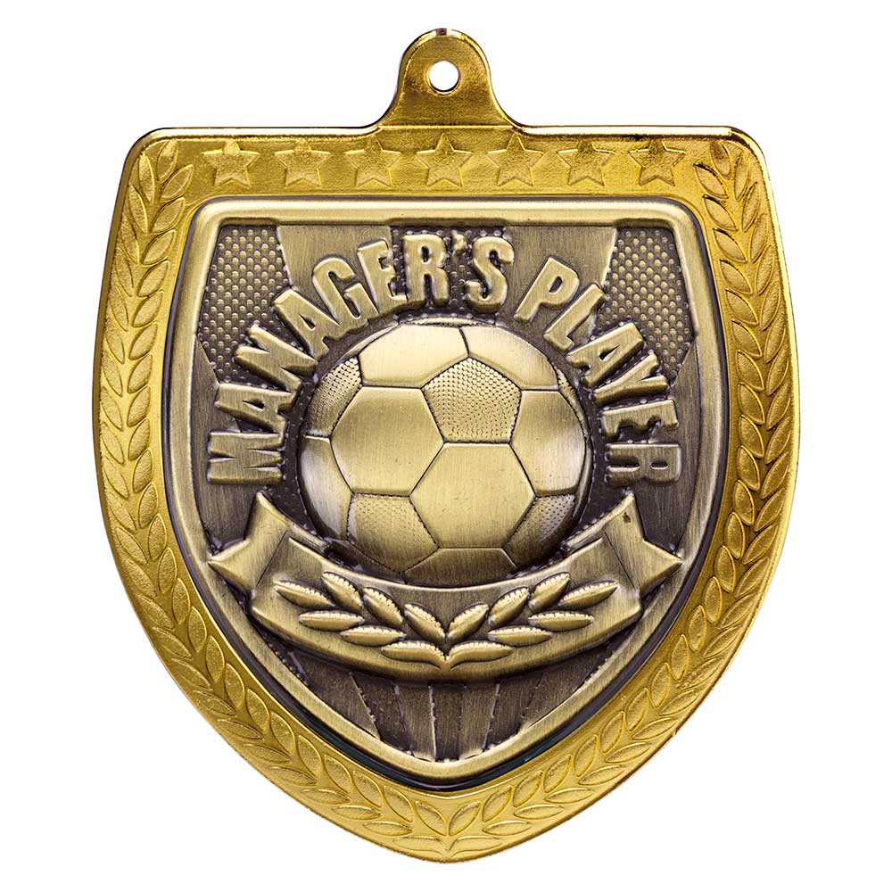 Cobra Managers Player Shield Football Medal 7.5cm