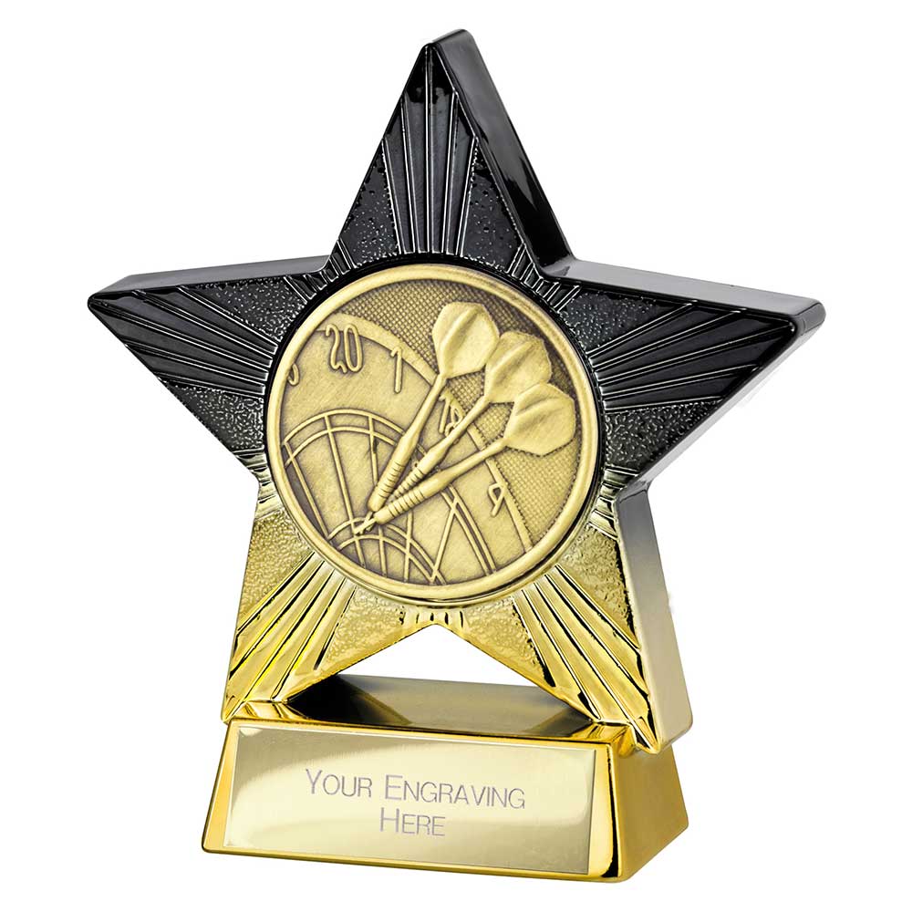 Superstar Darts Trophy Award Black And Gold