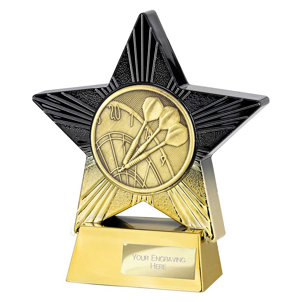 Superstar Darts Trophy Award Black And Gold