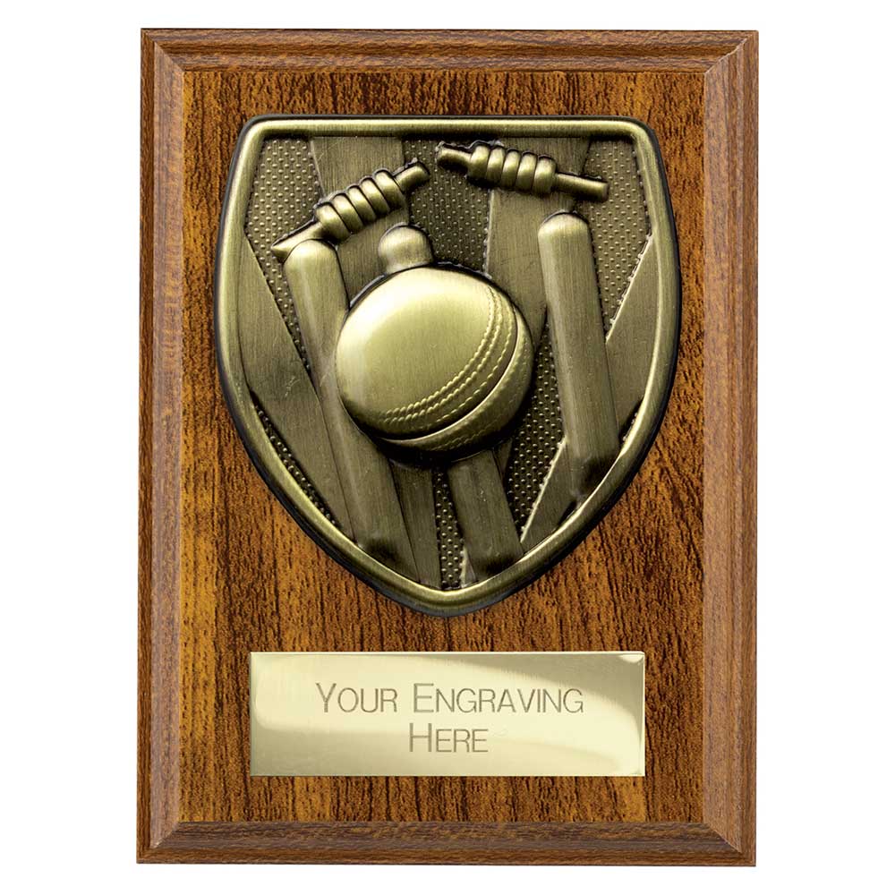 Cobra Cricket Award Plaque Walnut