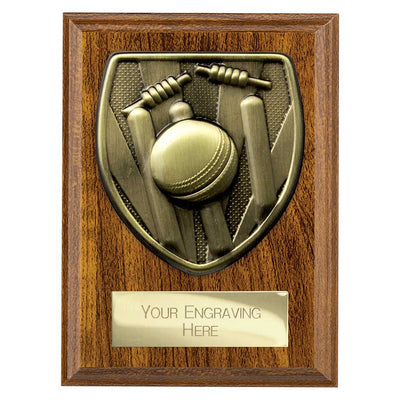 Cobra Cricket Award Plaque Walnut