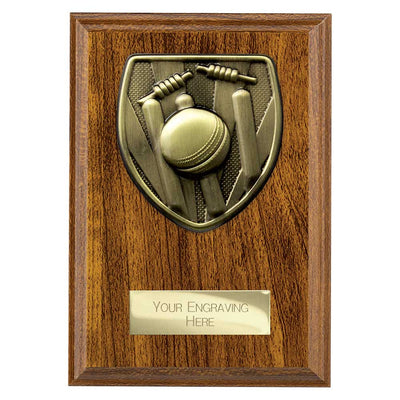 Cobra Cricket Award Plaque Walnut