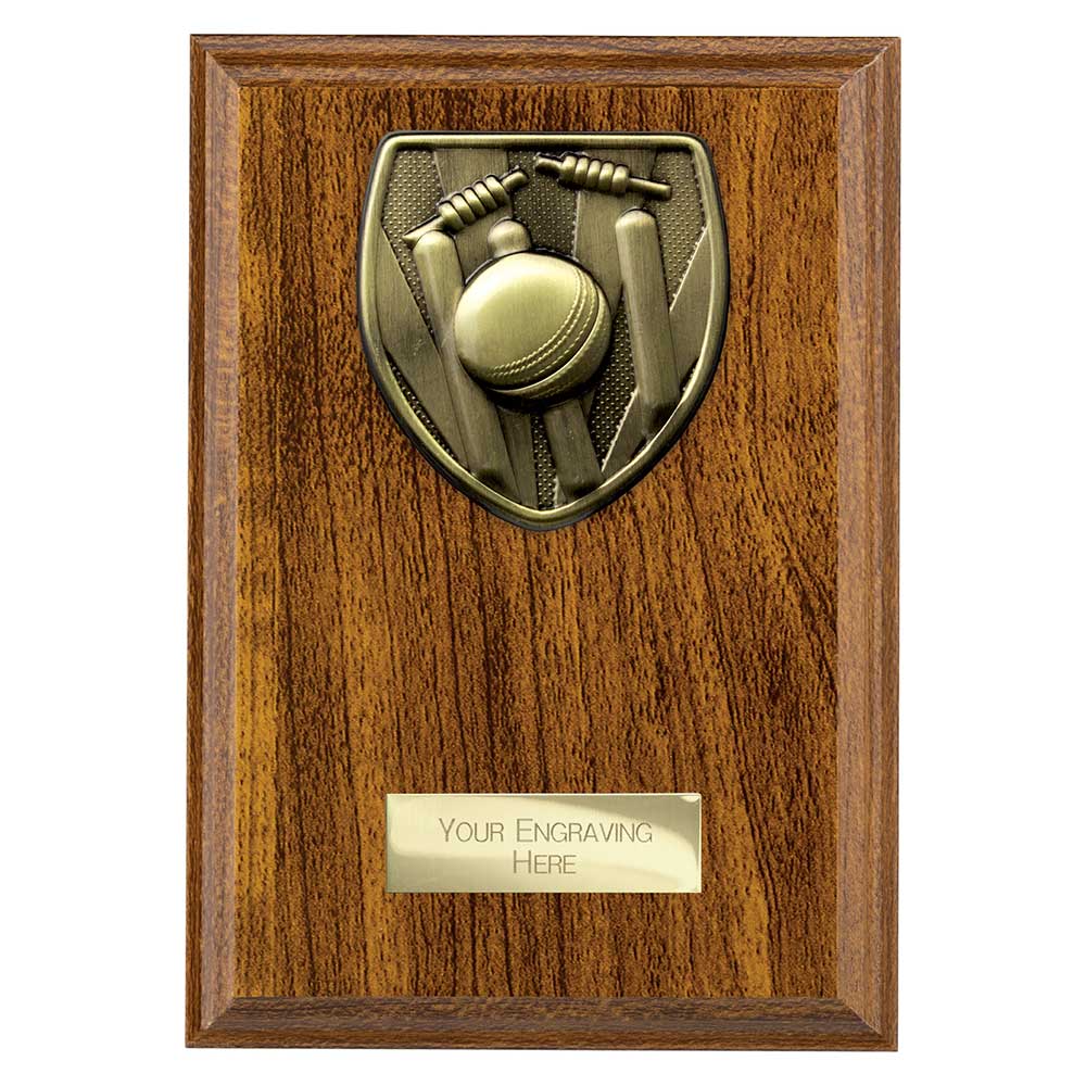 Cobra Cricket Award Plaque Walnut