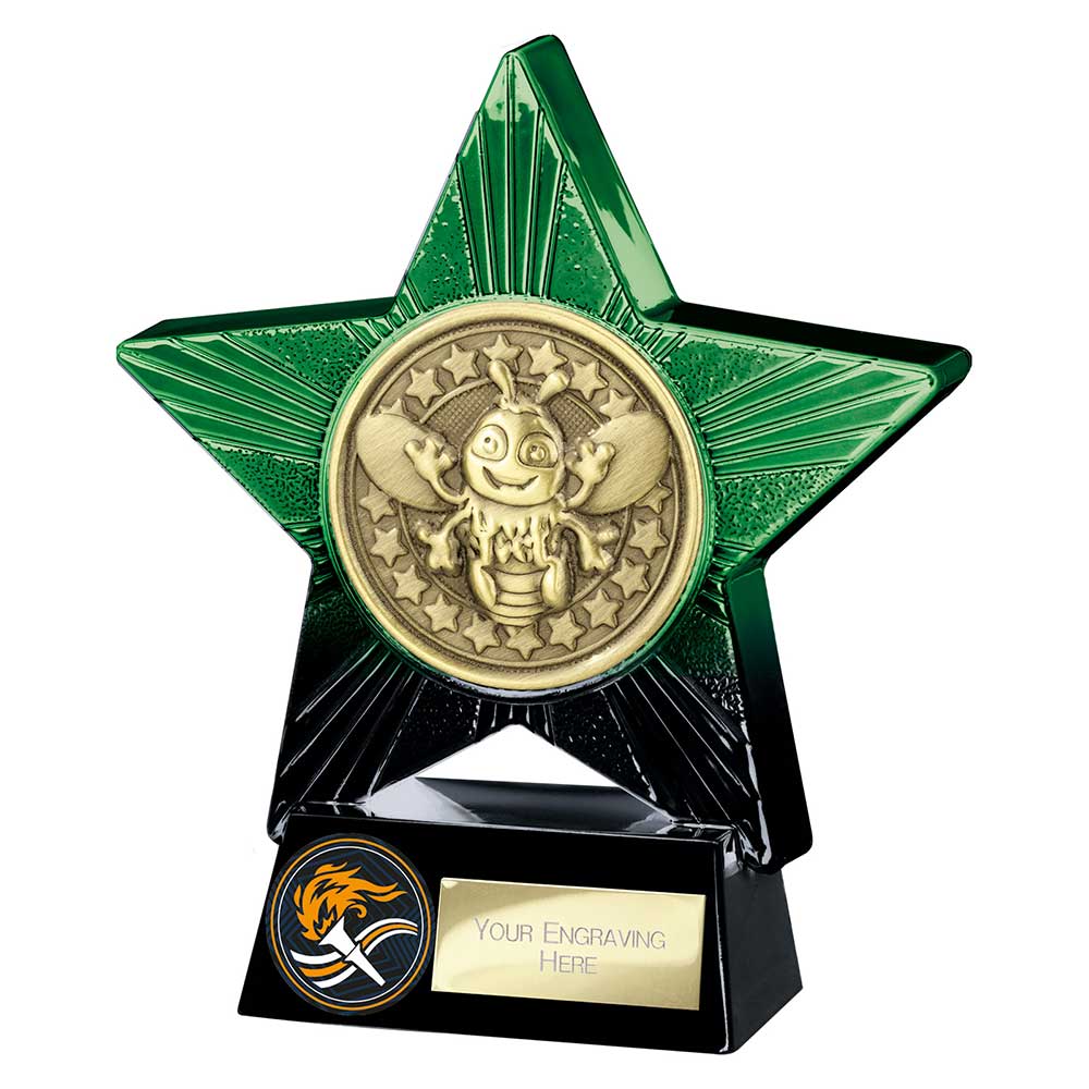 Superstar Bee Trophy Award in Green & Black – North East Trophies
