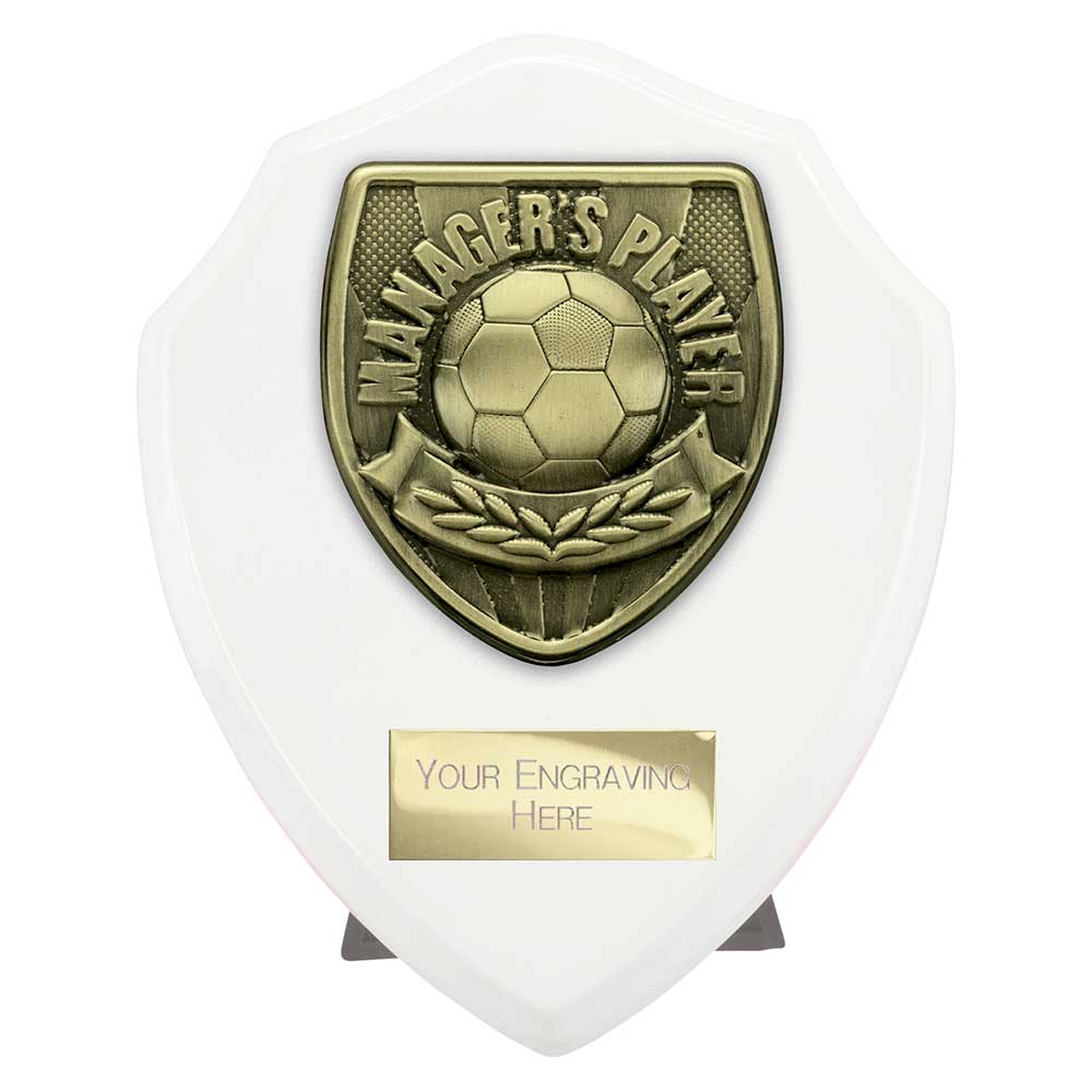 Cobra Plaque Managers Player Football Trophy Award White