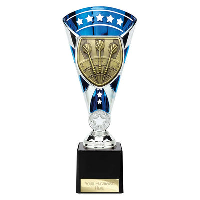 Cobra Star Darts Trophy Cup Silver And Blue