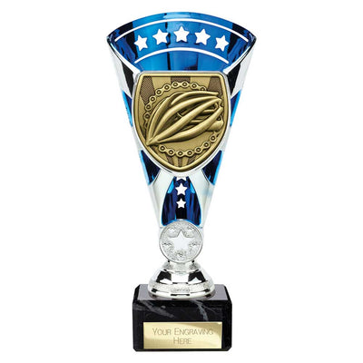 Cobra Star Cycling Trophy Cup Silver And Blue