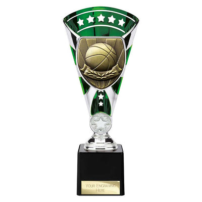 Cobra Star Basketball Trophy Cup Silver And Green