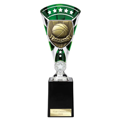 Cobra Star Basketball Trophy Cup Silver And Green