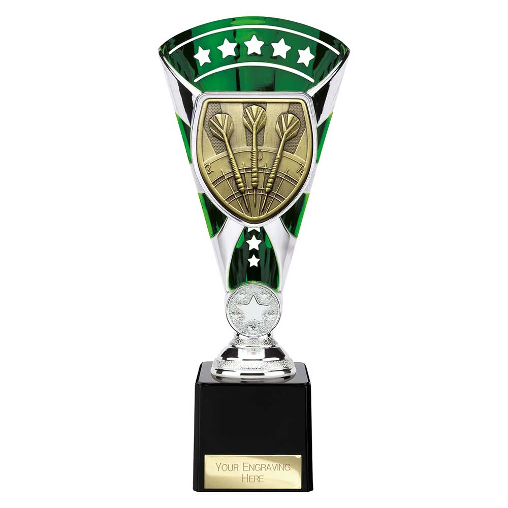 Cobra Star Darts Trophy Cup Silver And Green