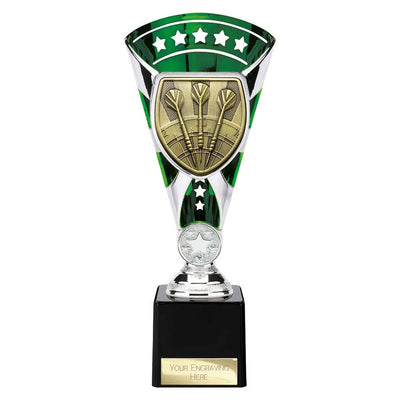 Cobra Star Darts Trophy Cup Silver And Green