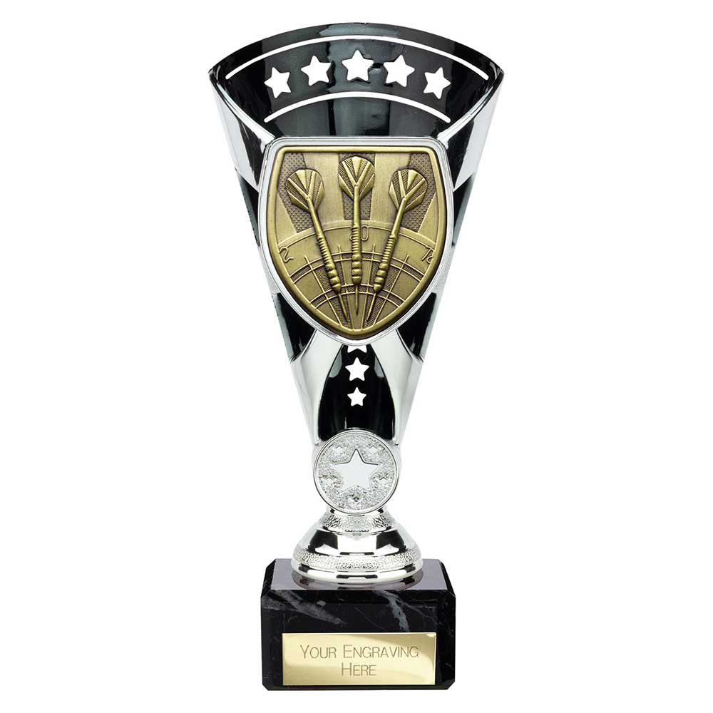 Cobra Star Darts Trophy Cup Silver And Black