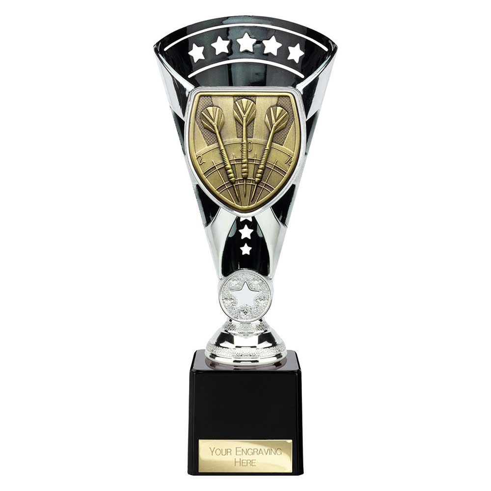 Cobra Star Darts Trophy Cup Silver And Black