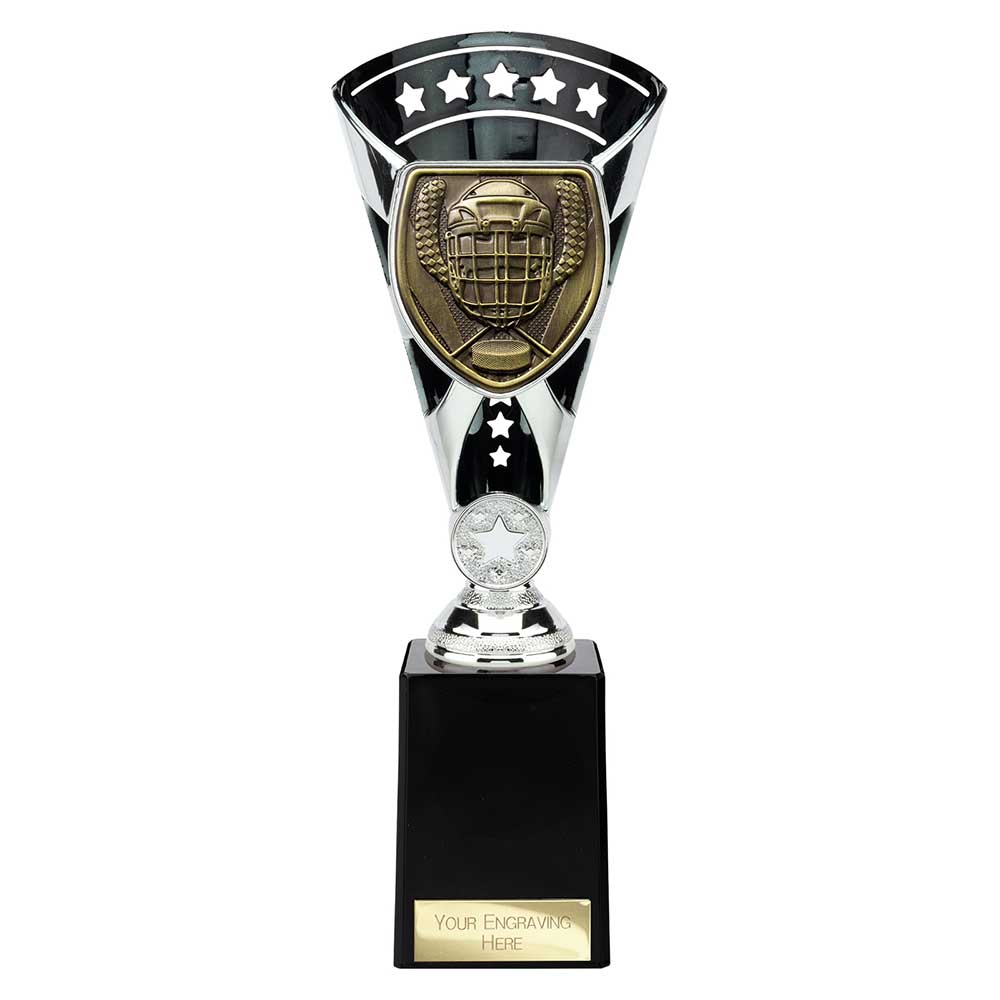 Cobra Star Ice Hockey Trophy Cup Silver And Black