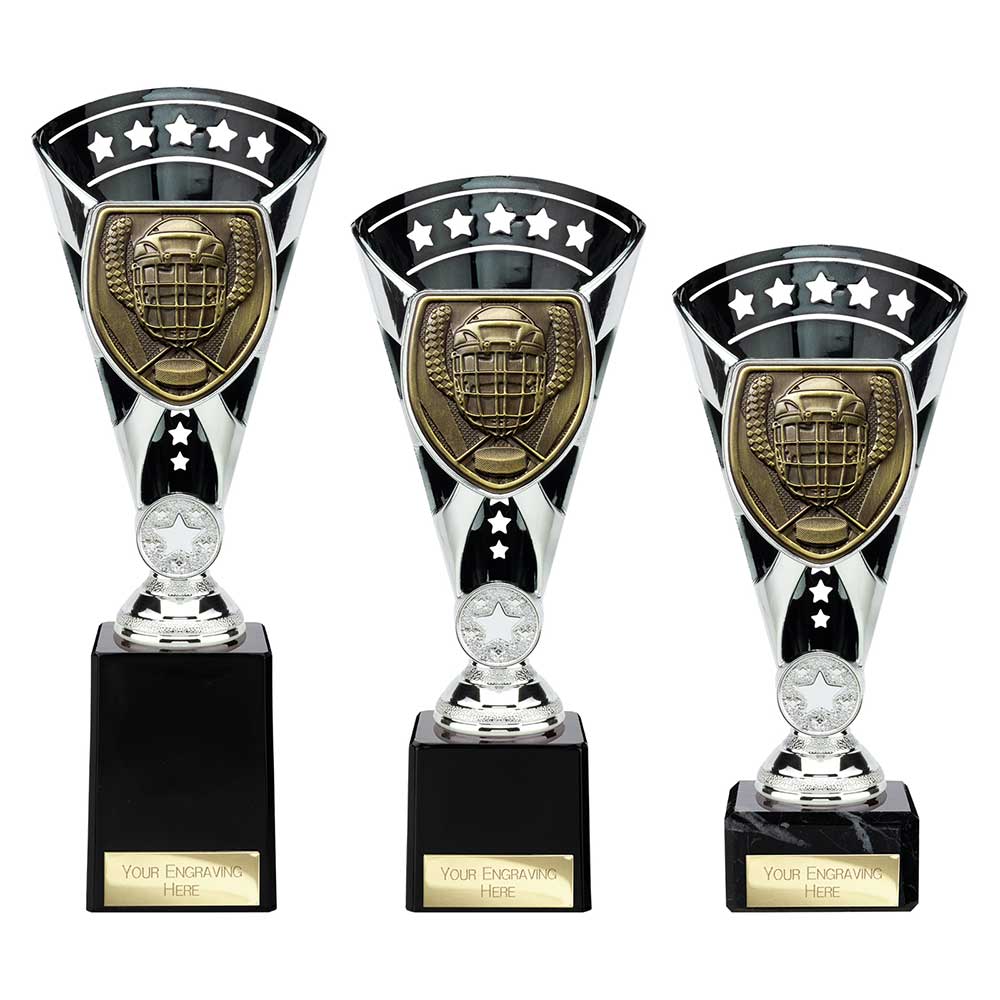 Cobra Star Ice Hockey Trophy Cup Silver And Black