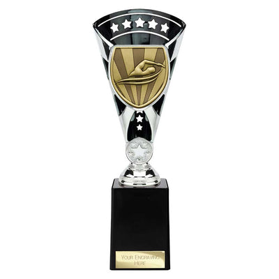 Cobra Star Swimming Trophy Cup Silver And Black