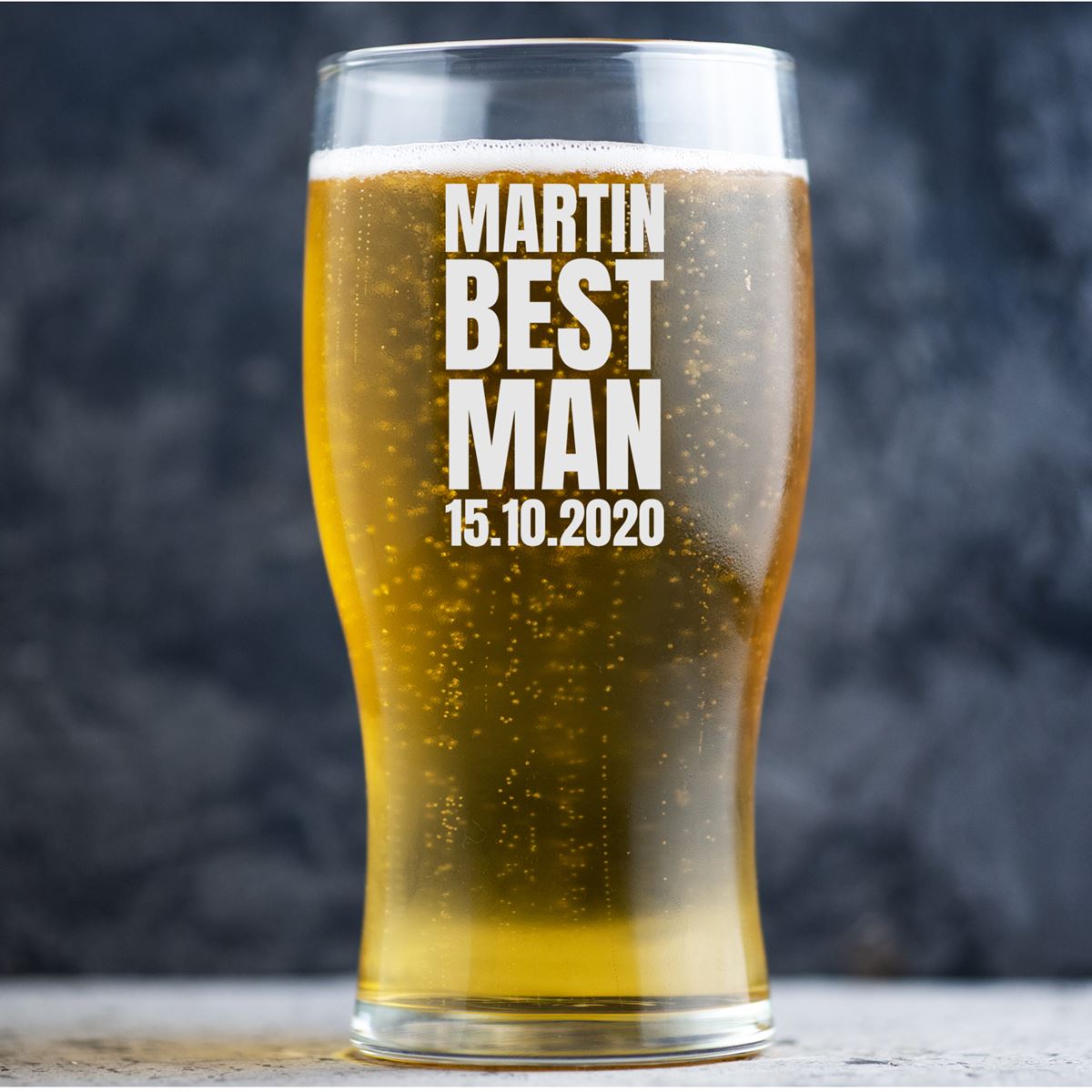Personalised Beer Glass Pint Glass - Wedding